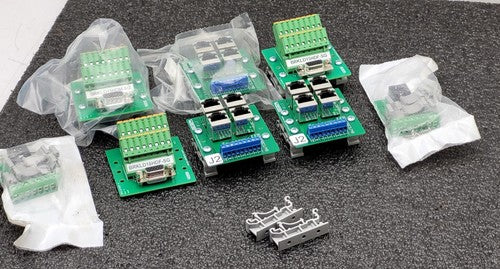 Lot of 7 USB Micro Breakout Board RJ45 Terminals DIN Rail Clips BRKLD15HDF-SG