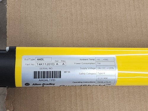 Allen Bradley GuardShield Light Curtain Pair R4K1120YD AB T4K1120YD AA 1120mm