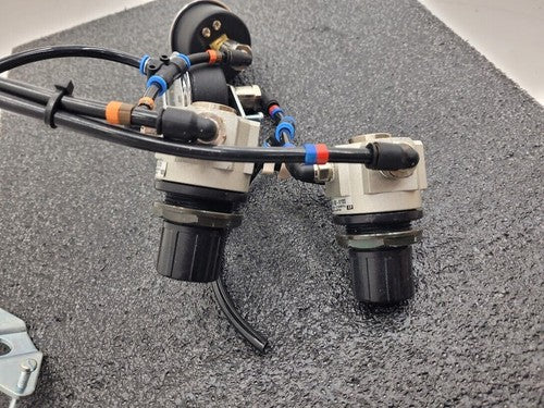 SMC Panel Mounted 2x AR111-02-X102 Regulator 2x Gauge Setup 100PSI with Clips