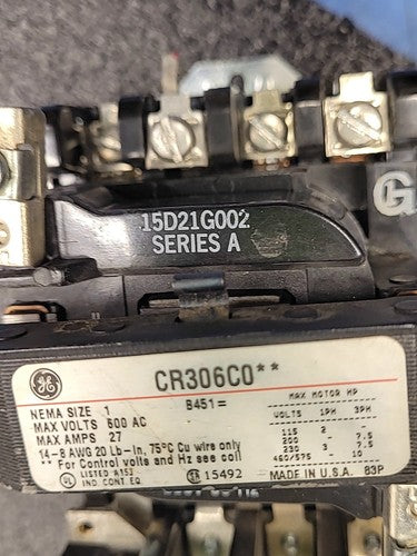 GE General Electric CR306C0 NEMA Size 1 Motor Starter Contactor Lot of 3