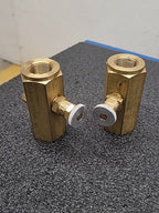 Pneu-Trol Deltrol F-35B Brass Flow Control Needle Valve Fluid Regulator Lot of 2