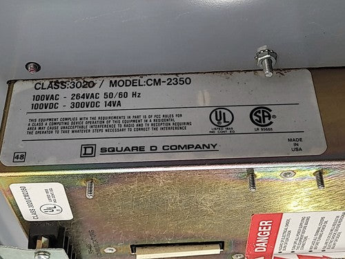 Square D PowerLogic Class 3020 CM2350 Circuit Monitor Industrial Panel Meter