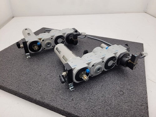 Lot of 2x Festo Air Pneumatic Solenoid On/Off Piston Gate Shut Off + Lubricator