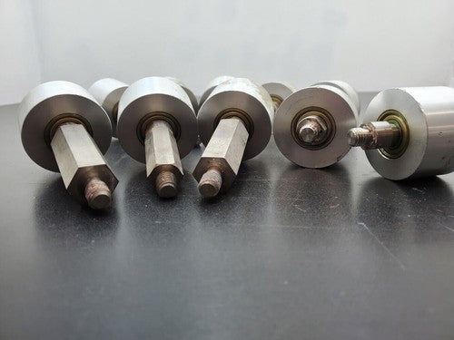 Lot of 10 NSK Aluminum 6002Z Conveyor Belt Roller 2.30" 1.30" M12x1.75 Stud