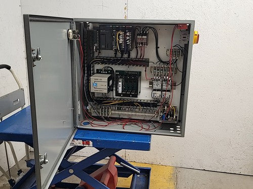 Hoffman Control Cabinet IDEC FA-3S PLC Numatics 3 Solenoid Valve ABB Contactors