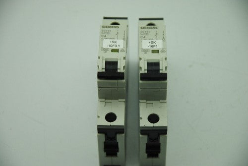 Siemens 5SY61 C4, Single-Pole 4A Circuit Breakers, Lot of 8
