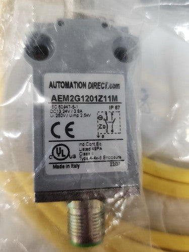 Automation Direct AEM2G1201Z11M Roller Top Limit Switch M12 5 Pin 3 Meter Cable
