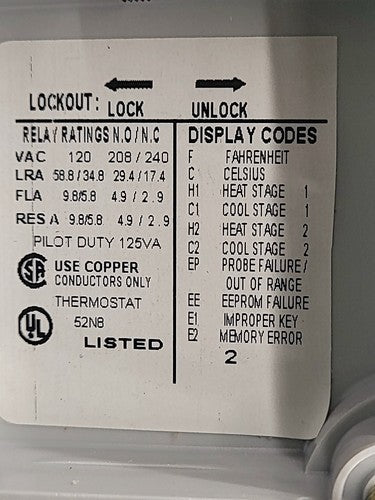 Ranco ETC-211000-000 Electronic Temperature Control Dual Stage SPDT Relay