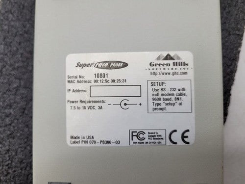 GHS Green Hills SuperTrace Probe w/Cable Debugging Tool