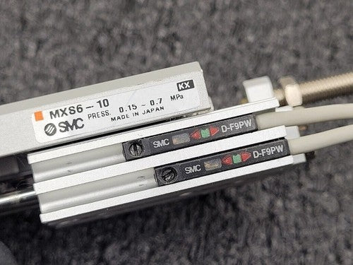 SMC MXS6-10 Pneumatic Dual Rod Cylinder Slide D-F9PW Sensors MXS6-10A-M9PWL-X11