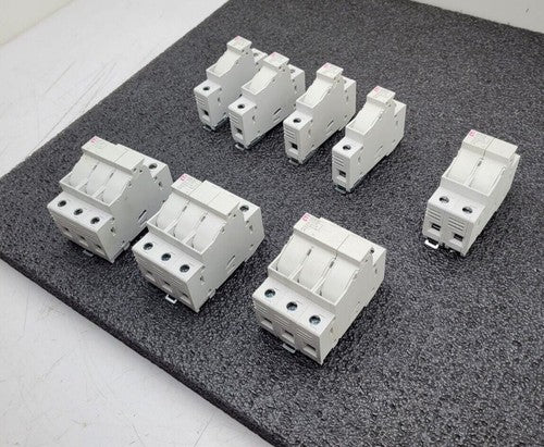 Lot of 8 ETI Fuse Holder EFD 10 1p 10 x 38 002540001 DIN Rail 3, 2 and 1 Unit