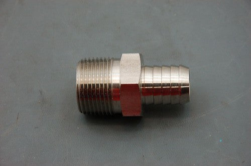 SSP Push-On Barb Male SS Pipe Connector 33mm Threads by 22mm Hose Lot of 4