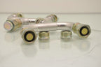 Lot 2 U-Shaped Piping Fixtures Compressed Helium Quick Connects Sealed SS P5400