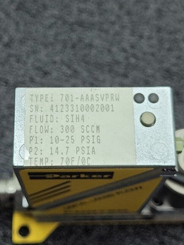 Parker Porter Digital Mass Flow Controller 701-AAASVPRW SIH4 300 SCCM VCR Male