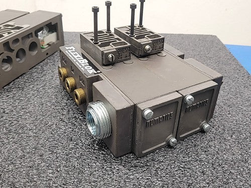 Numatics FlexiBlok Pneumatic 4 Valve Air Solenoid Manifold Block Assembly
