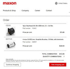 Maxon DC Gearmotor 248742 24VDC 15W 6:1 Gearhead 6000RPM 6mm Output Shaft