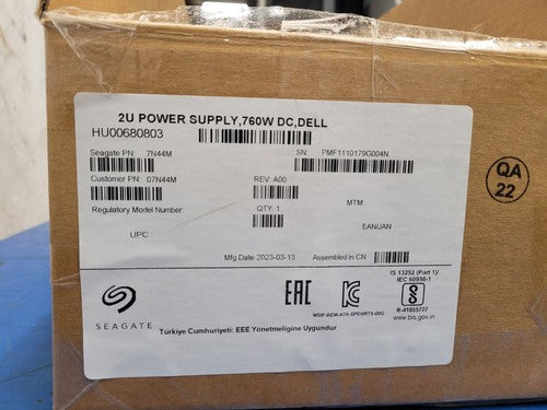 BEL POWER 2U Power Supply SP-PCM1-HE764-DC 764DC DELL 1103152-02 07N44M 48VDC IN