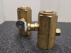 Pneu-Trol Deltrol F-35B Brass Flow Control Needle Valve Fluid Regulator Lot of 2