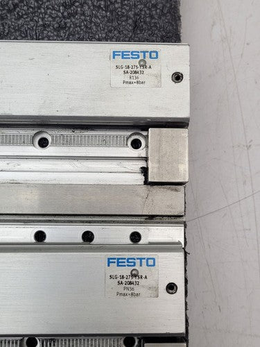 Lot of 2x FESTO SLG-18-275-YSR-A SA-208432 Linear Drive Air Actuator says: leaks