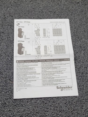 SCHNEIDER ELECTRIC DF223NC 4 FUSE HOLDER 22x58mm Fuses DIN Rail Mount
