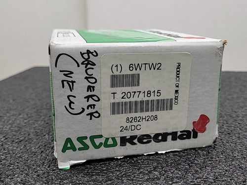 ASCO Red Hat II Solenoid Valve 8262H208 24VDC Brass NC Shutoff 1/4" NPT 6WTW2