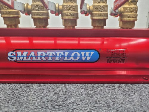 Lot of 2x Burger & Brown 2" Smartflow Aluminum Manifolds 6 port 1/2" Ball Valves