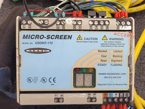 Banner USE2012NP2 & USR2012NP2 MICRO-SCREEN ESD  20" Light Curtain Screen "H"