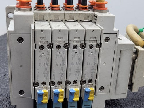 SMC SS5Y5-10F1-04B-N7 Pneumatic Dual Acting 4x Solenoid Valve Block