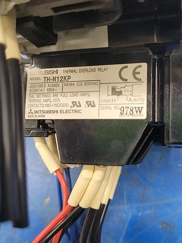 Mitsubishi TH-N20KP Contactor w/ S-N11 Thermal Overload Relay SQ250503F Caps