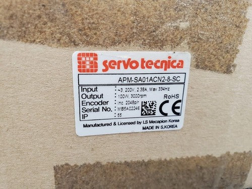 Servo Tecnica APM-SA01ACN2-8-SC Servo Motor Robot 100W 3Ph 200V 2.38A 3000RPM