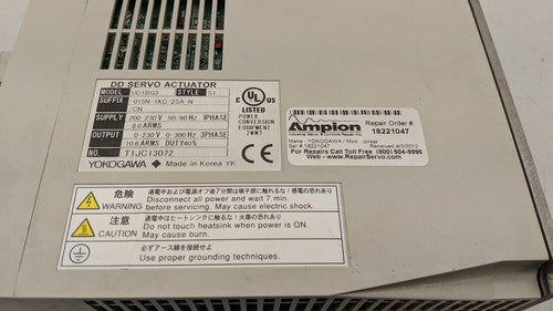 Yokogawa Servo Motor Drive US1BG3-015N-1KC-2SA-N/CN 230V 1PH Input 230V 3PH Out