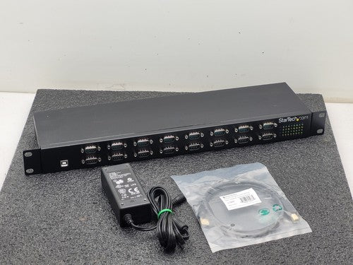 StarTech ICUSB23216F 16-Port FTDI USB B RS232 Serial Mux COM Adaper, Ears, Power