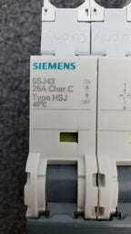 SIEMENS 5SJ4325-7HG41 Circuit Breaker 5SJ43, 25A, 240 V, 50/60Hz Type HSJ 3-Pole