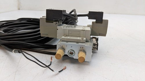 4x SMC SY5140-5DZ, SY5340-5DZ Base Mount Solenoid Valve 5 Port 2-3 Position 24V