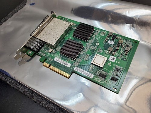 Quad Port QLogic QLE2564 FC HBA PCI-E Fiber Channel 4 Port + 4x 8Gb Transceivers