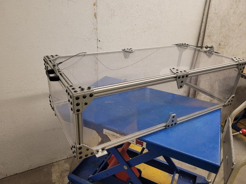 3/4" Acrylic Plexiglass Aluminum Extrude Frame Safety Cage Blast Box 42"x20"x12"