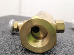Pneu-Trol Deltrol F-35B Brass Flow Control Needle Valve Fluid Regulator Lot of 2