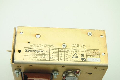 Deltron W113B 24V 2.4A DC Power Supply, 100-240VAC Input