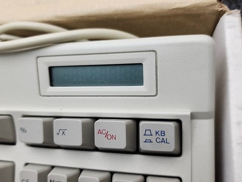 KeyCal Focus FK-8000 Electronic Mechanical AT Keyboard LCD Calculator Vintage