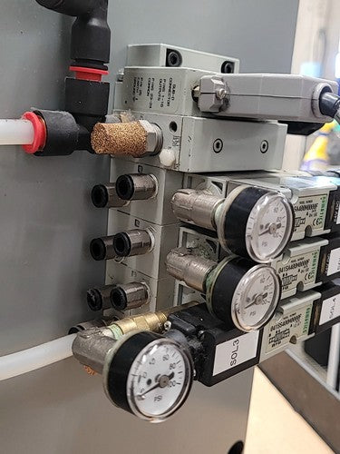 Hoffman Control Cabinet IDEC FA-3S PLC Numatics 3 Solenoid Valve ABB Contactors