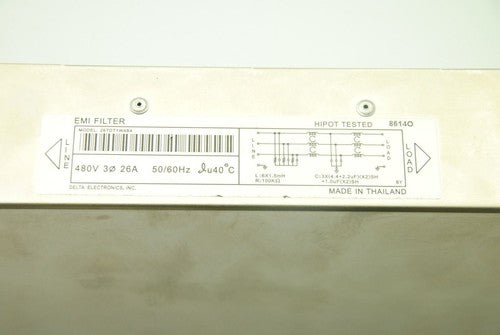 DELTA ELECTRONICS 26TDT1W4B4, EMI Line Filter 480V 26A 50/60Hz