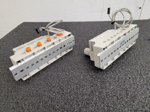 2x SMC DIN Rail Mount Pressure Regulator Blocks 6x regulators ARM11CB0-R00-A1Z
