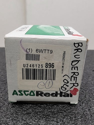 ASCO Red Hat Solenoid Valve Brass NC Air Inert Gas 8262H208 6WTT9