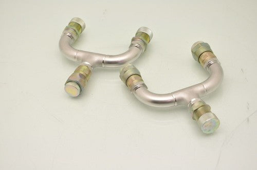 Lot 2 U-Shaped Piping Fixtures Compressed Helium Quick Connects Sealed SS P5400