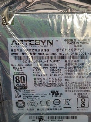 Artesyn 7001540-J000 Power Supply PSU Server 81-00000104-00-01 573W