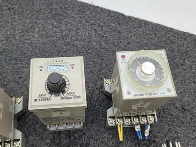 Lot of 9x Omron H3BA Time Delay Relay Lot Philips ECG RLY4994A Timers Industrial