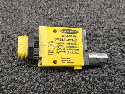 Banner MINI-BEAM SM312CV / SM312CV2 Convergent Mode Photoelectric Sensor