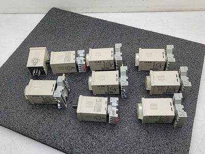 Lot of 9x Omron H3BA Time Delay Relay Lot Philips ECG RLY4994A Timers Industrial
