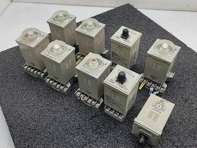 Lot of 9x Omron H3BA Time Delay Relay Lot Philips ECG RLY4994A Timers Industrial