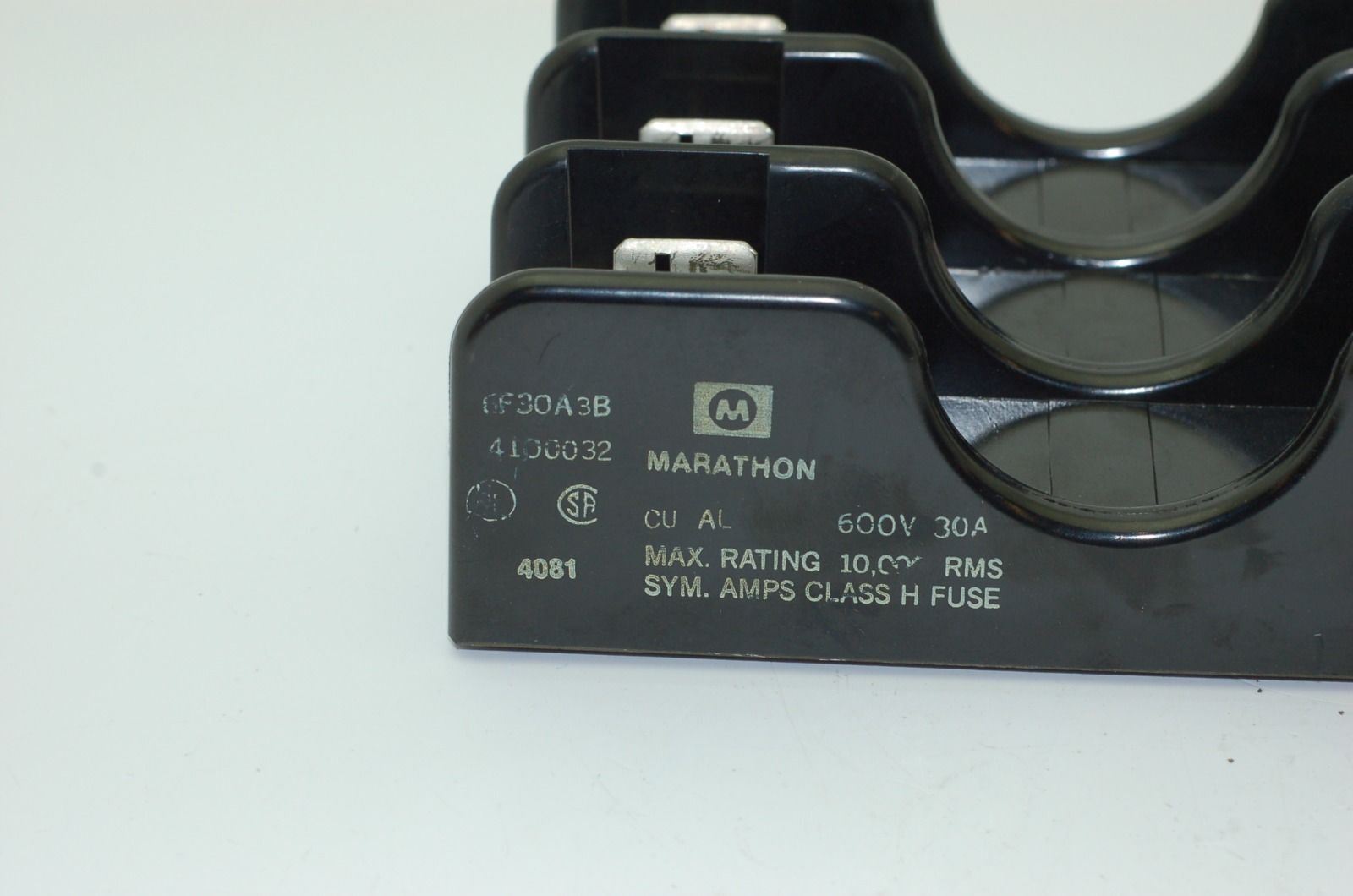 Marathon 6F20A3B 3-Pole Fuse Block, 30-600A, Class H Fuse - Lot of 4